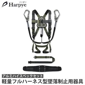 軽量アルミ製フルハーネス型墜落制止用器具 6点フルセット 「墜落制止用器具の規格」適合品 メーカー直送 Harpye（ハーピー） harpye01