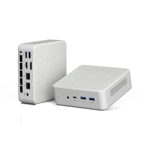 YCTipcミニPC Ryzen 5 6600H [2つ2.5GLANポート], Mini PC 6C/12T 最大4.5GHz WiFi6 / Bluetooth5.2 / デュアルチャネル 小型PC HDMI*2/Type-C/DP 四画面4K@60H