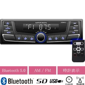 車載1DINプレーヤー カーオーディオデッキ Bluetooth 5.0対応 1DIN011 SD USB対応 AM FM ラジオ 4スピーカー出力 max461