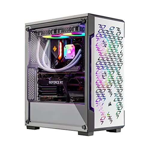 Velztorm ホワイト フェルックス ゲーミングデスクトップ PC (AMD Ryzen 9-5900X 12コア、GeForce GTX 1050 Ti、16GB RAM、1TB PCIe SSD、USB 3.2、HDMI、ディスプレイポート、Win