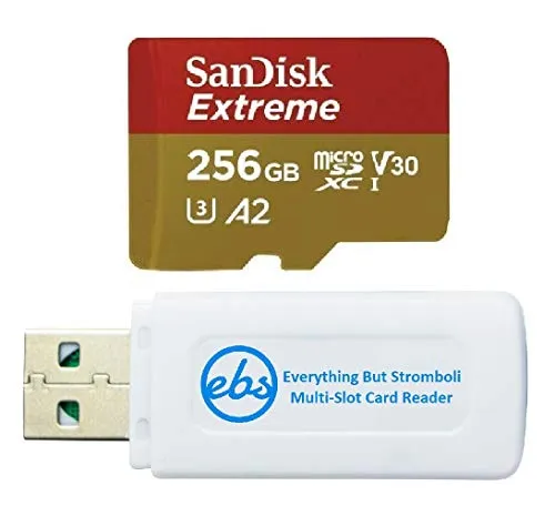 SanDisk Micro SD 256GB Extreme UHS-I メモリーカード Samsung Galaxy A24 A14 5G A54 5G A34 5Gモデルフォン対応 SDSQXAV-256G-GN6MN - Stromboli Micr