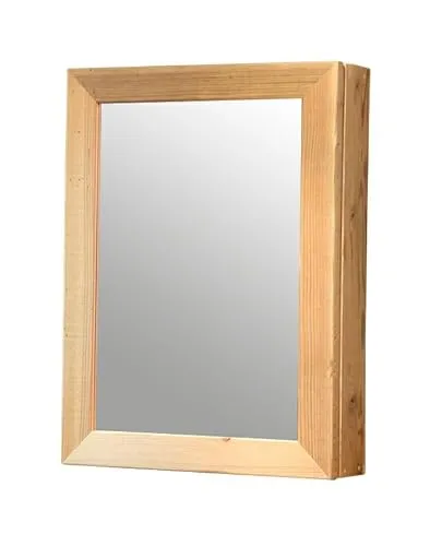 WOODPRO 古材フレーム ミラー キャビネット Ｌサイズ 幅50cm×高さ68cm×奥行15cm 無塗装 足場板 古材 木製 アンティーク ヴィンテージ 洗面鏡 受注生産