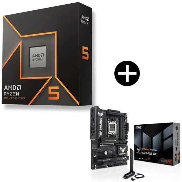 AMD Ryzen 5 9600X W/O Cooler WOF (6C/12T、3.9GHz、65W) CPU + ASUS TUF GAMING B650E-PLUS WIFI マザーボード セット