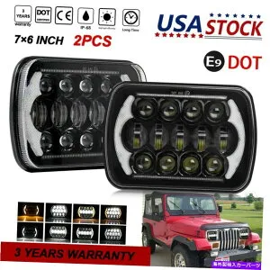 USヘッドライト ペア170W 7x6 '' 5x7 LEDヘッドライトHi-Lo Beam Halo DRLチェロキーXJ YJ Pair 170W 7x6'' 5X7 LED Headlight Hi-Lo Beam Halo DRL Sealed For Cherokee XJ YJ【並行輸入品】