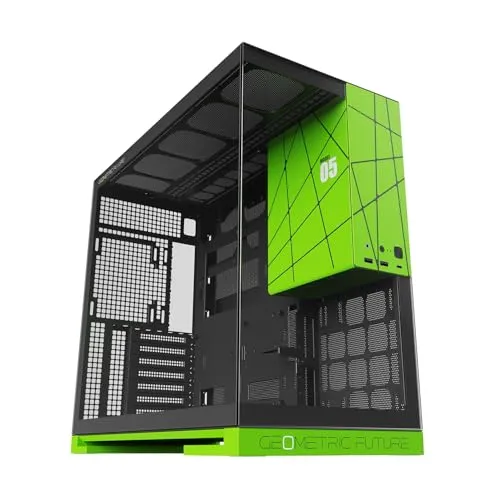 GEOMETRIC FUTURE ミドルタワーPCケース Model 5 NV Style Edition 強化ガラスパネル ピラーレス構造 RTX 40シリーズGPU / 420mmラジエーター搭載可能 E-ATX/ATX/Micro-ATX/ITX規格