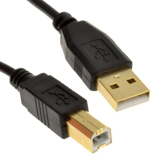 kenable Gold 24AWG USB 2.0 高速ケーブルプリンター リードAからB ブラック 1.8m (~6フィート)