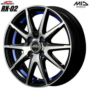 【アルミホイール単品4本セット】【15インチ】【A-TECH SCHNEDER RX02】【シュナイダーRX02】【15X4.5J 4穴 PCD：100】【BLUE】【 軽自動車全般／ソリオ対応】表示は4本価格です