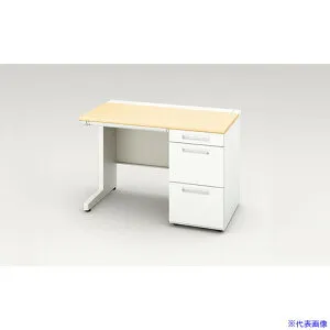 ■NAIKI 片袖デスク XEHH型/天板:シルクウッド 本体:クリアーホワイト/W1100×D600×H720 XEHH116GWS(1255308)[送料別途お見積り][法人限定][外直送]