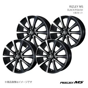 【15インチ 5H100 6J +43】アルミホイール4本セット シエンタ 10系 RIZLEY MS ブラックポリッシュ 0041642×4
