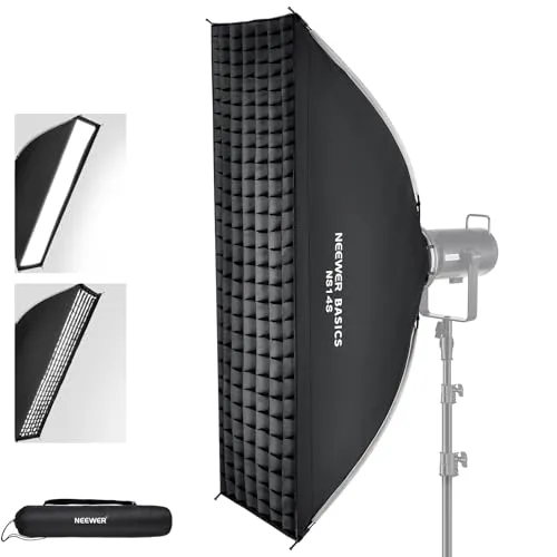 NEEWER BASICS 長方形ソフトボックス 30x120cm ストリップソフトボックス ライトディフューザー/Bowensマウント付き クイックリリース 折りたたみ式 コンパチブル 120D/60D/100X/150C/600D/SL60W スタジオ