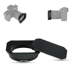 JJC バヨネット メタルスクエアレンズフード + フードキャップ 富士フィルム Fujifilm XF 16-50mm f/2.8-4.8 R LM WR/XF 33mmF1.4 R LM WR に対応 58mmフィルター装着可能 黒い