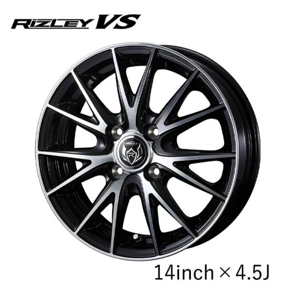 WEDS ホイール RIZLEY VS 14インチ 4.5J インセット45 4穴 PCD100 ブラックポリッシュ JWL-T適合品 高品質 耐久性 腐食しにくい ライツレー ブイエス 39414