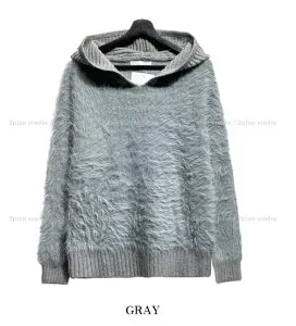 【送料無料】ツープラン【2plan】Trimming Mohair Hood Layer Knit / トリミングモヘアフードレイヤーニット【公式ショップ】