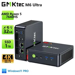 【クーポンで67,000円~】GMKtec ミニPC AMD Ryzen 5 7640HS 6コア12スレッド MAX5.0GHz DDR5 32GB/最大128GB Radeon 760M PCIe3.0 M.2 2280 SSD1TB/最大8TB USB4 Bluetooth5.2 2.5Gbps LAN*2 VESA 静音 mini pc Windows11 Pro ミニパソコン 4K 3