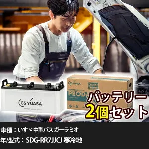 車 バッテリー いすゞ 中型バス ガーラミオ SDG-RR7JJCJ 寒冷地 6400cc GSユアサ PRX-155G51×2個 車検整備 自動車用品 【大型直送品】【H31006】