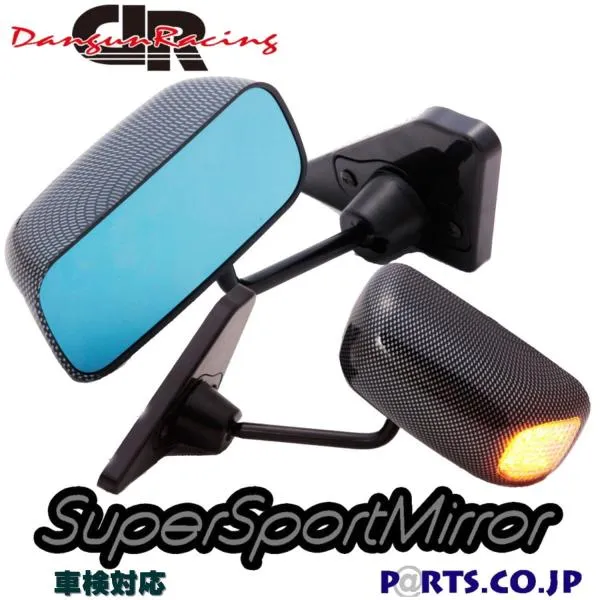 サイドミラー ブルーレンズ アウディ A3 8L系 GT1ミラー LED カーボンルック ミラー面手動調整 右ハンドル ドアミラー