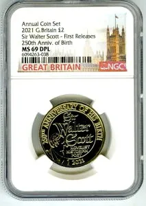 2021年 英国 2PD サー・ウォルター・スコット NGC MS69 DPL ファーストリリース トップグレード