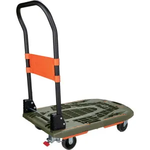 TRUSCO 樹脂台車 カルティオ(新型) 780X490 折畳 オリーブドラブ スチールストッパー付き MPK780ODSS 搬送機器 運搬台車 樹脂製運搬車(代引不可)【送料無料】