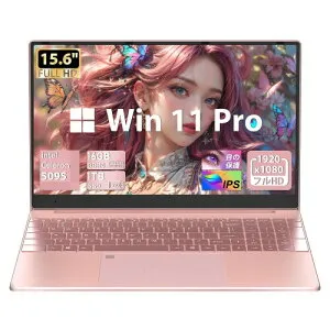 ノートパソコン15.6インチ大型FHD IPS画面 高速Celeron N5095 最大2.9Ghz DDR4 16G 1920×1080FHD USB3.0*2/HDMI/TFカード マウス付属 初期設定不要 初心者向け バックライト付き 日本語キーボードフィルム