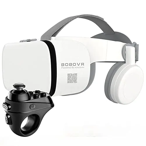 VR ゴーグル メガネ リモコン付き、 3D映画ビデオプレイゲーム用VRメガネ、 VR Realidad Virtuales ゲーム システム IPhone Apple Android PC Phone用VRヘッドセット (Color : White, S