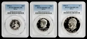 1976-S 25C、50C、$1 アイク シルバー バイセンテニアル セット PCGS PR69DCAM - コイン 3 枚!