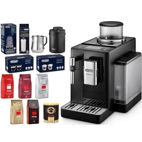 デロンギ 全自動コーヒーマシン リヴェリア フルセット 全8メニュー 豆挽き コーヒーメーカー エスプレッソマシン オニキスブラック EXAM44035B 【デロンギファミリー登録で3年保証、修理も原則72時間以内対応】