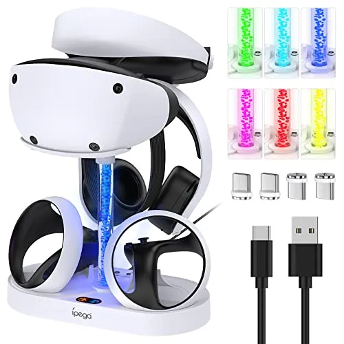 Charging Station for PS VR2 with RGB Light, GORIXER Vertical Charging Stand Dock Support for PSVR2 Headset Display Accessories f