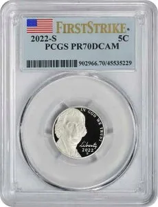 2022-S ジェファーソン・ニッケル PR70DCAM ファースト・ストライク PCGS