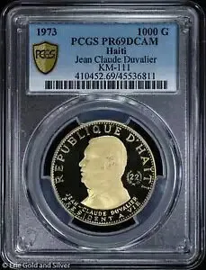 1973 1000G ハイチ プルーフ ゴールド 1000 グールド PCGS PR 69 DCAM | KM-111 .3762 AGW