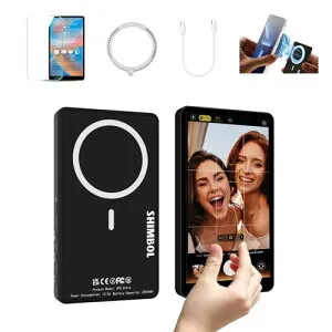 Shimbol CP5 Ultra ブラック、ワイヤレス電話 Vlog セルフィーモニタースクリーン、5インチ FHD タッチスクリーン、ワイヤ