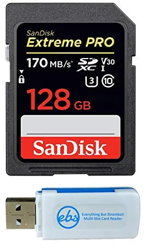 SanDisk 128GB SDXC SD Extreme Pro Memory Card Works with Canon EOS R, RP, M, M10 Mirrorless Camera Class 10 UHS-I (SDSDXXY-128G-
