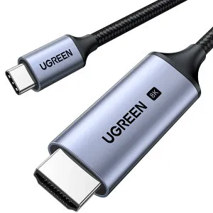UGREEN USB Type C HDMI 変換ケーブル 【8K@60Hz /4K@240Hz/3M】 48Gbps高速転送 Macbook Pro/MacBook Air/iPad Pro/Surface Go/Chromebookなど対応