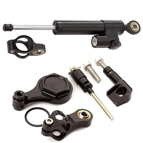 に適合 ヤマハ YZFR6 YZF R6 2006 2007-2012 2013 2014 2015 2016 2017 2018 2019 2020 オートバイ用 CNC 調整可能 リニア リバース ステアリングダンパー ブラケットサポート付き(Blac