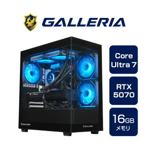 ガレリア ゲーミングPC デスクトップパソコン Core Ultra 7 265F RTX 5070 メモリ 16GB / SSD 1TB Windows 11 Home GALLERIA FPC7M-R57-B 19701-5046