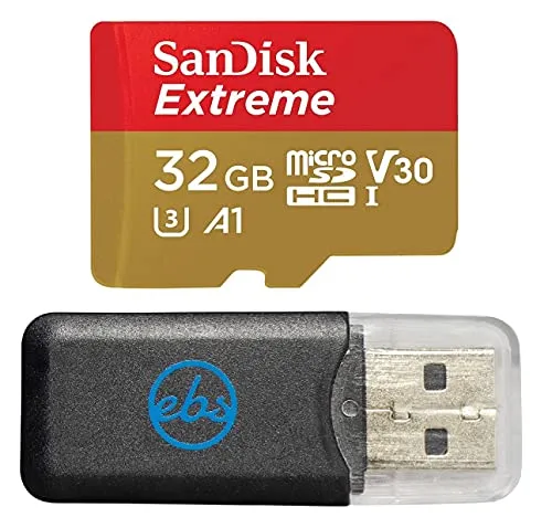 SanDisk Extreme U3 V30 A1 32GB microSDHC DJI ドローンはAvataとゴーグル2(SDSQXAF-032G-GN6MN)に対応 クラス10バンドル Stromboli Micro SDカードリーダー1個付き