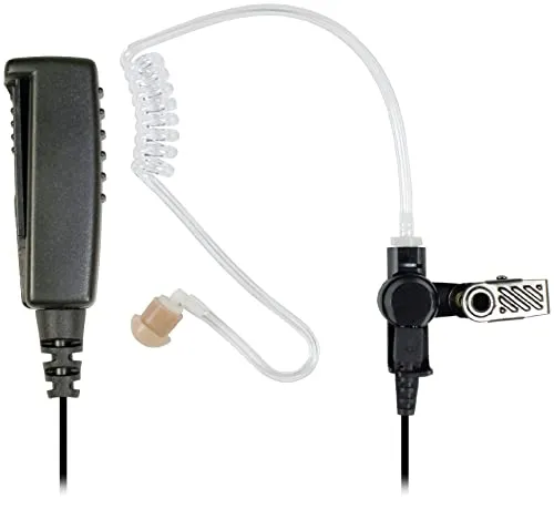 Pryme 監視スタイル 2線 ラペルマイク アコースティックチューブイヤホン付き - Motoシリーズラジオ用 (Moto TK100、SL300、7550ラジオ用)