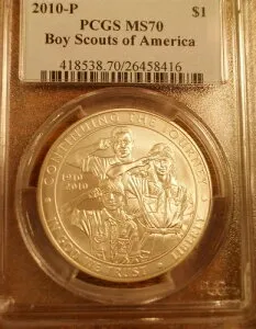美しい2010年 P MS70 ボーイスカウト・オブ・アメリカ記念コイン - PCGS
