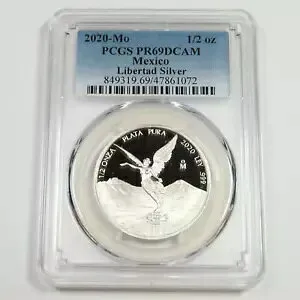 2020 Mo PCGS プルーフ PR69 DCAM - メキシコ - 1/2 オンス シルバー リベルタ オンザ #51230A