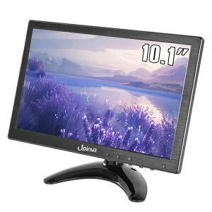 Upinva10インチIPSモニター1920x1200FHD(16:10)60Hz-BNC/VGA/AV入力内蔵スピーカー付きCCTV防犯カメラDVRPCゲーム機用小型ディスプレイ