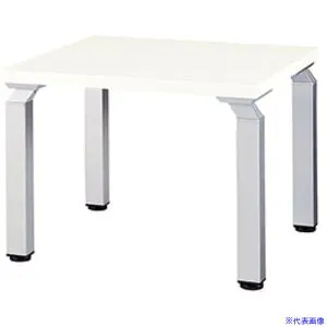 ■NAIKI コーナーテーブル ウエイク WK型/天板:ホワイト 脚:シルバー /W600×D600×H450 WKD066SVH(1252939)[送料別途お見積り][法人限定][外直送]