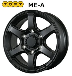 送料無料 4本セット ホイールのみ トピー実業 ME-A マットブラック 15インチ6J インセット+44 6穴 PCD139.7 4本 JWL-T NV350 E26 E25 キャラバン