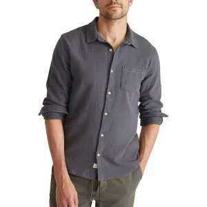 マリーン レイヤー メンズ トップス シャツ 長袖 Marine Layer Solid GD Stretch Selvage Long-Sleeve Shirt - Men's India Ink