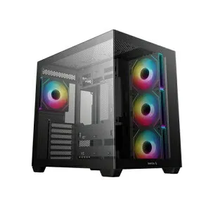 【送料無料】Deepcool R-CG530-BKADA4-G-1 CG530 4F/ ピラーレスデザインPCケース/ ブラック/ デュアルチャンバー設計/ 背面コネクタマザーボード対応/ ARGBファン4基標準搭載【在庫目安:お取り寄せ】