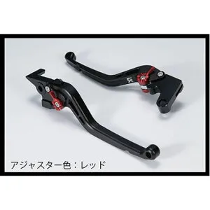 ユーカナヤ スタンダードタイプ アルミ削り出しビレットレバー（レバーカラー：マットブラック） GSX1400 カラー 調整アジャスター：マットレッド SU012-022-0111-15