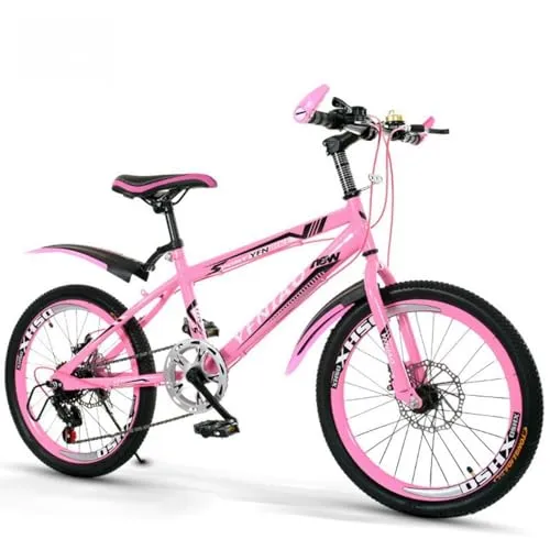 WGM子ども用自転車ガールズボーイズのための18-22インチキッズ学生バイク、プレミアム炭素鋼の変数マウンテンバイク、シングルスピードの可変速度ディスクブレーキバイク、,グリーン,20 inch (ピンク可変速ディスクブレーキを標準装備,20インチ)