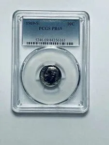 1969-S ルーズベルト ダイム PCGS PR69..