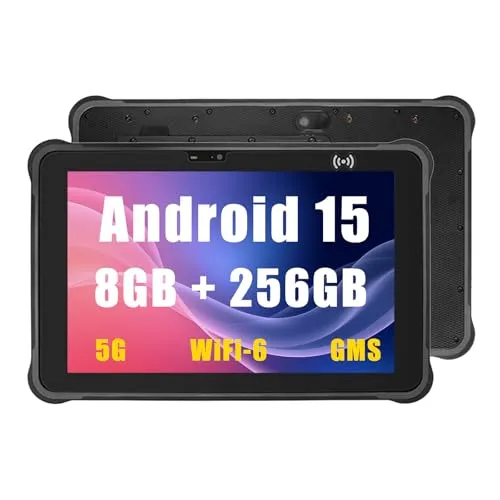 Breloom ST11-A8 頑丈なタブレット 指紋付き 10.1インチ Android 15 産業用タブレット MTK MT6877 8GB+256GB IP65防水 ダブルバッテリー 12000mAh + 2400mAh 5G/WiFi-6/GPS/