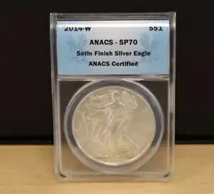 ANACS 2014-W SP70 S$1 サテン仕上げ 1オンス .999 シルバー 1ドルイーグル *送料無料