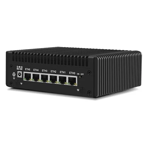 CWWK N150 ミニPC、Firewall Mini PC、ファイアウォール ルーター、6 x 2.5G LAN、N100 アップ、ファンレス 小型パソコン、OPNsense Micro Appliance、Fanless ミニコンピュータ、8GB R