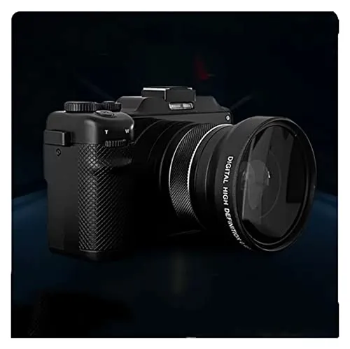 デジタルカメラ デュアルレンズ 48MP レトロデジタルカメラ写真オートフォーカスヴィンテージビデオカメラ 18X 4 18K 写真ビデオカメラ DIY シェル 携帯便利(Size:With 64G TF Card,Color:With Lens)